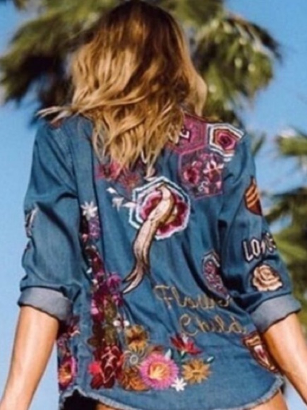 Spell Flower Child Denim Shirt/Jacket - Picture 14 of 14